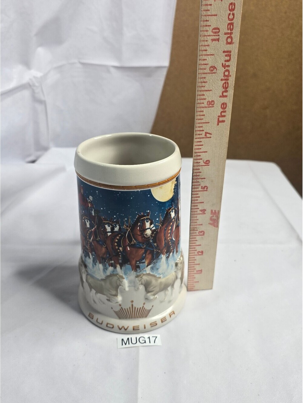 2001 Budweiser Holiday Stein Holiday at the Capitol Ceramic Beer Mug Vintage